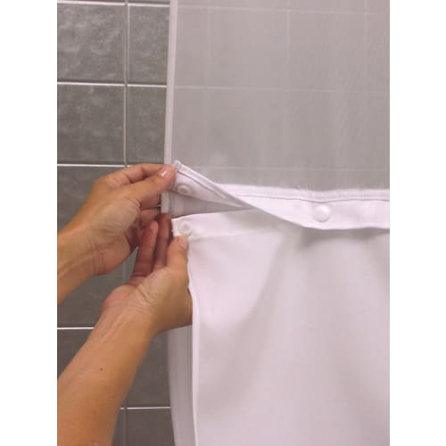 Hookless® It's A Snap! RePET Shower Curtain Liner, 70"x57", White